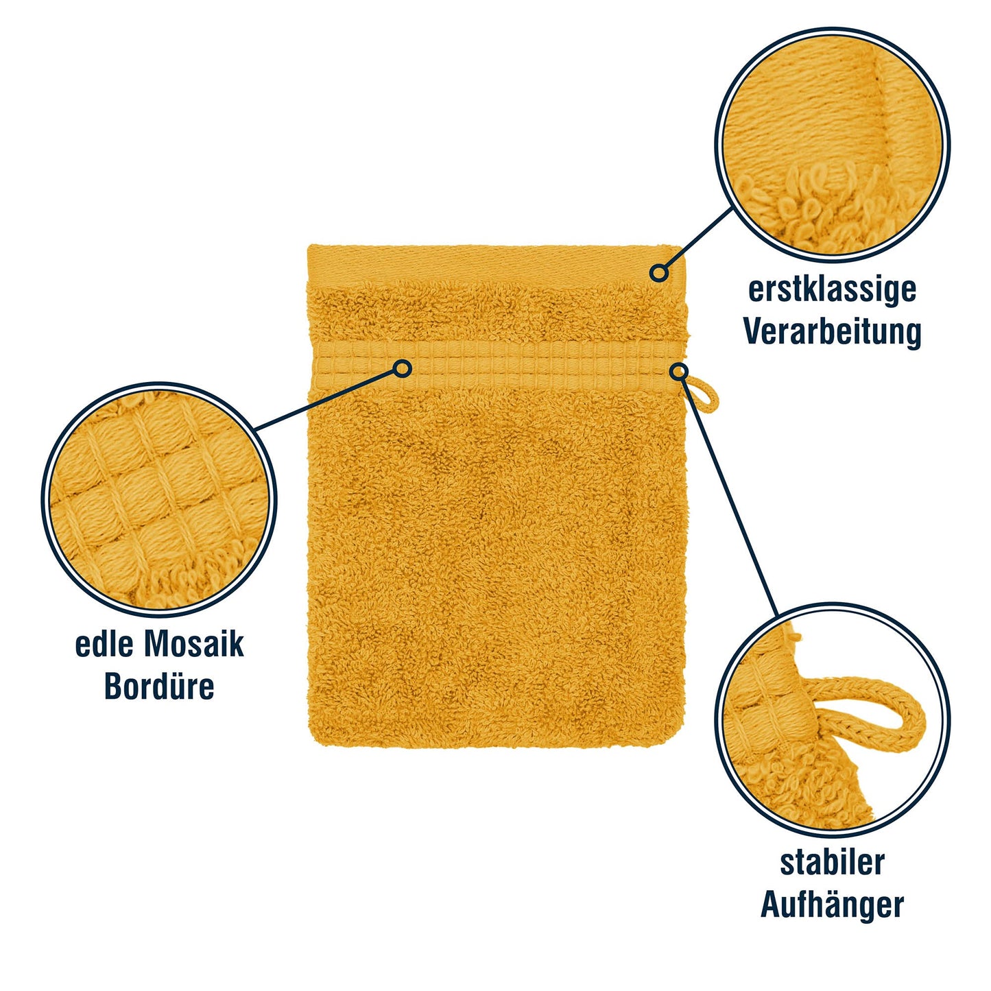 Merana Rome Washcloth Set Absorbent Soft and Lint- Terry Wash Gloves Luxury Quality Heavy Organic Cotton 590 GSM