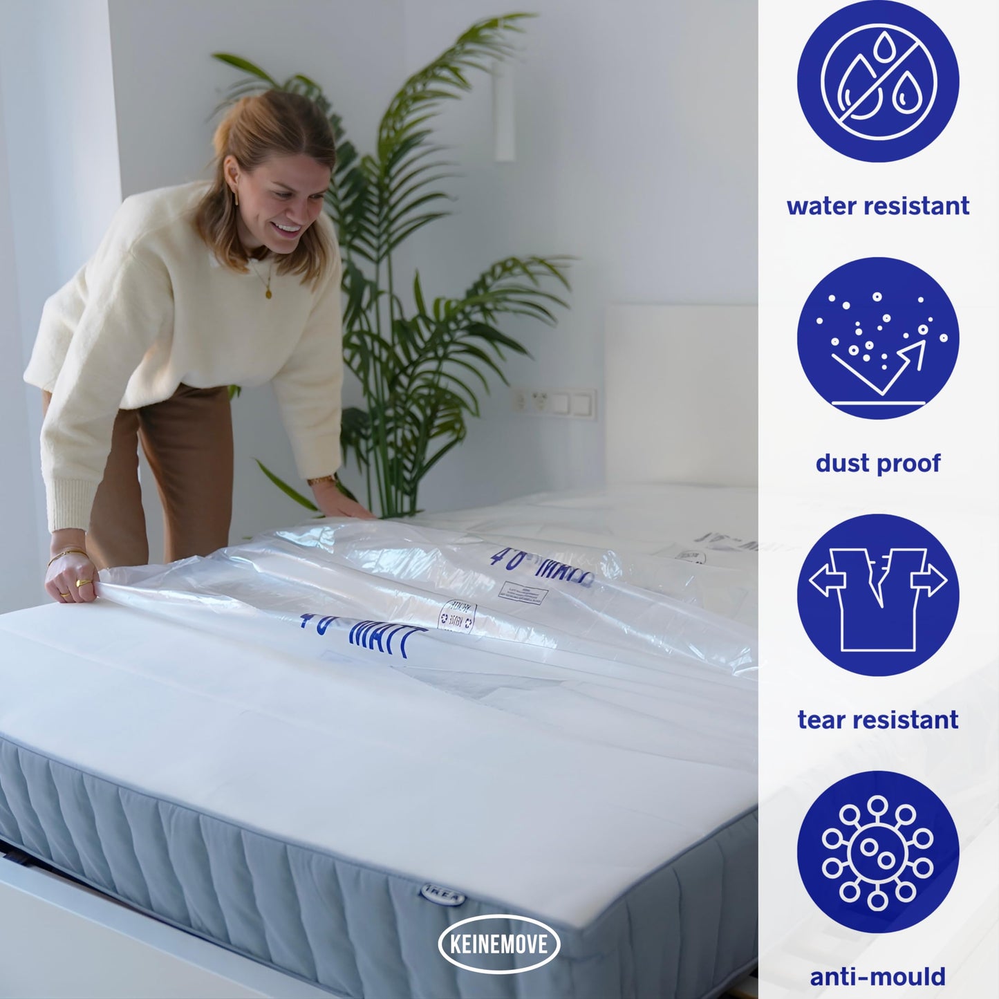Single Size Mattress Bag - Moving and Storage - Plastic Mattress Covers for Moving and Storage - Mattress Protector - Storage Bags - Heavy Duty