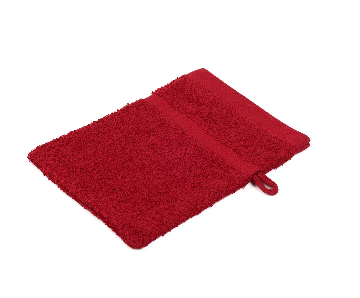 Gözze - Bath/Shower Glove/Mitt, Set of 4, Soft and Absorbent, 100% Cotton, 16 x 21 cm - Bordeaux