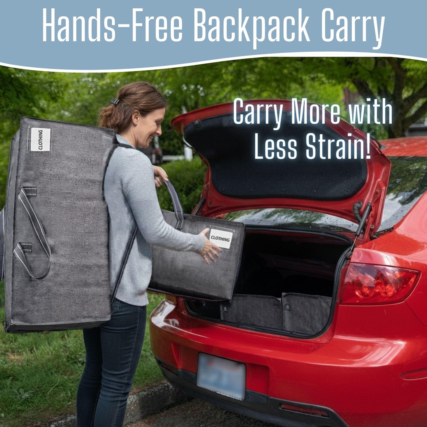 VENO 6 Pack Heavy-Duty Extra Large Moving Bags W/Backpack Straps, Moving House Essentials, Strong Handles & Zips, Clothes Storage, Packing