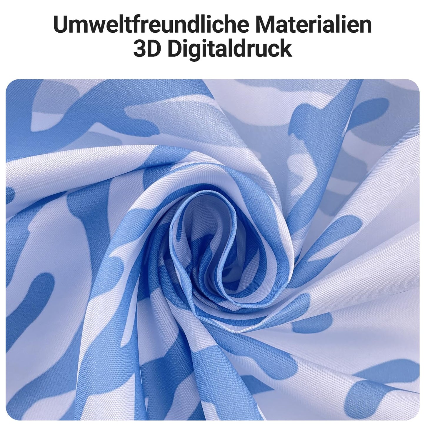 Lerores Shower Curtain 240 x 180 cm, Underwater Algae Anti-Mould Textile, Weighted Hem, Water-Repellent