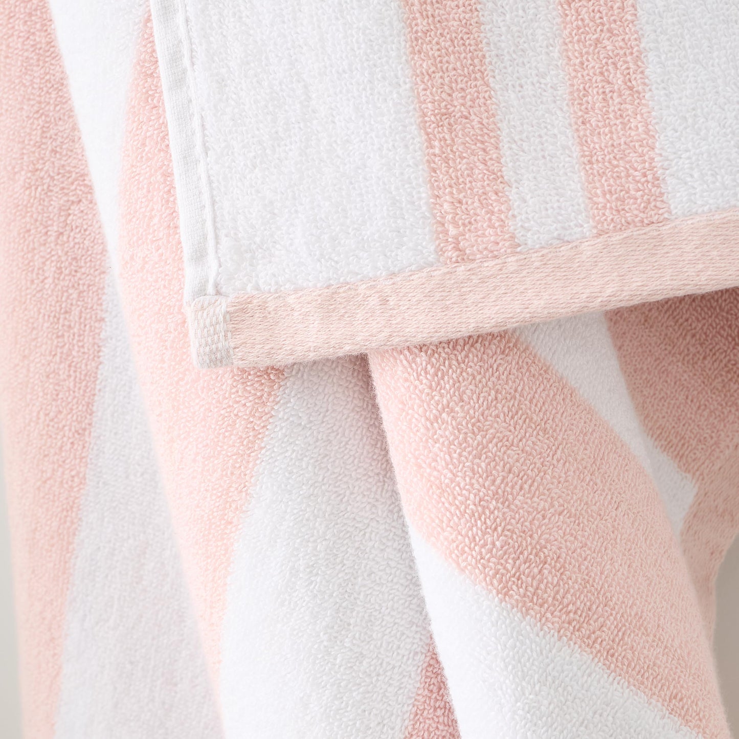 Bianca Reversible Stripe 70x127cm Cotton Jacquard Bath Towel Blush Pink