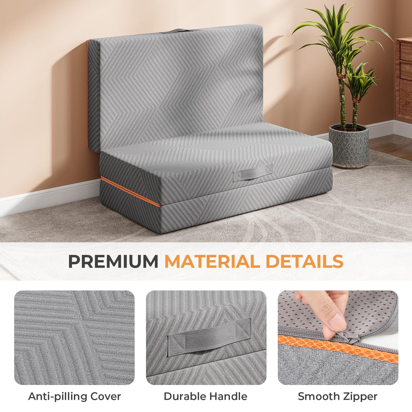 Vesgantti Folding Mattress Single 10CM Memory Foam Foldable Mattress