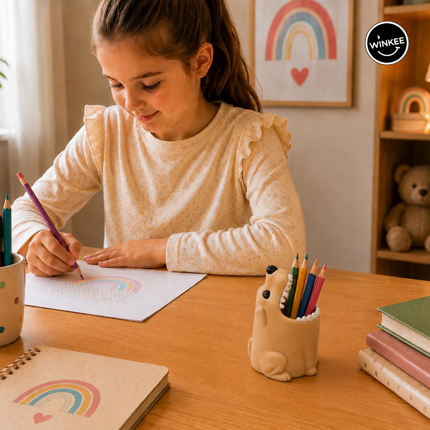 Winkee - Animal Toothbrush Holder Dog | Practical, Hygienic & Versatile | Individual Toothbrush Holder for Children