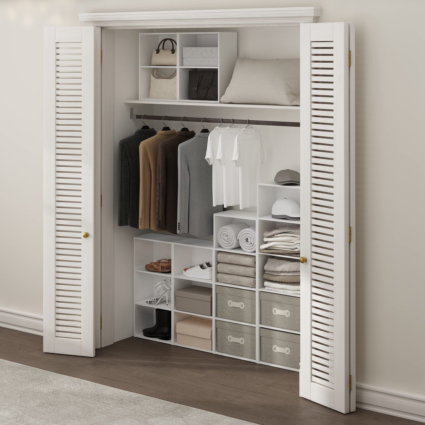 Furinno LUDER Book Shelf, 2-Tier Modern Bookshelf, Open Shelves Bookcase 9 x 16 x 21, for Living Room, Bedroom, Home Office, White