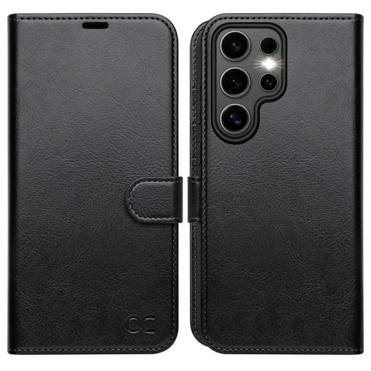 OCASE for Samsung Galaxy S25 Ultra Case, PU Leather Wallet, Magnetic Flip Folio Cover with RFID Blocking, Card Holders, Shockproof TPU, and Kickstand