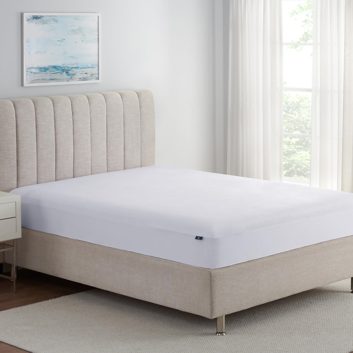 Serta Soft Top Mattress Topper, 39" x 75" Odor-Preventing and Stain-Resistant Waterproof Mattress Protector, 18" Elastic Deep Pocket for Secure Fit