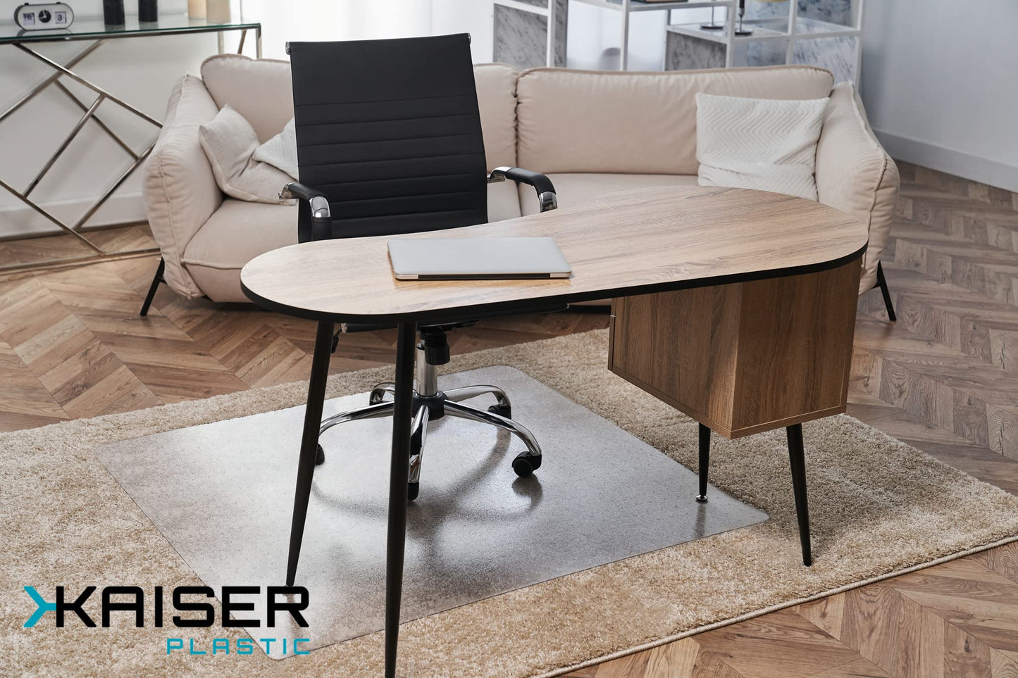 KAISER plastic® Chairmat Carpet PC 75x120 cm | Office Chair Floor Protector Mat for Carpets | Non-Slip Clear Desk Chair Mat