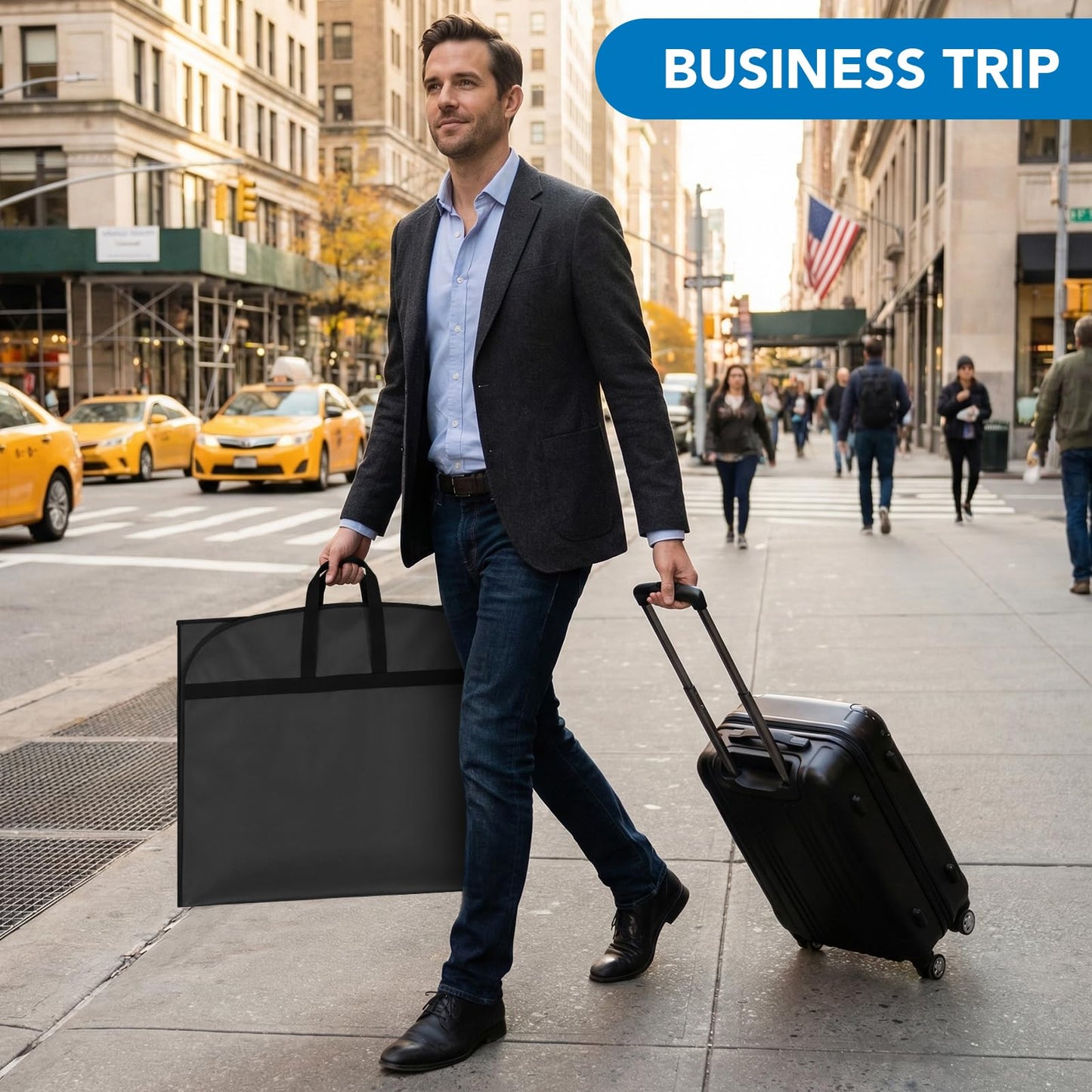4Pcs Suit Bag, PEVA Suit Carriers for Men with Handles, Travel Garment Bags