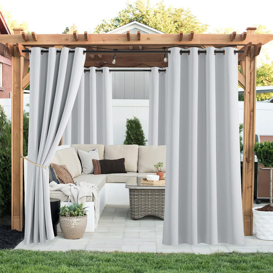 PONY DANCE Outdoor Curtain, Waterproof, Outdoor Curtains, Opaque Patio Curtains with Eyelets, Curtain for Balcony and Gazebo, Opaque Curtains,
