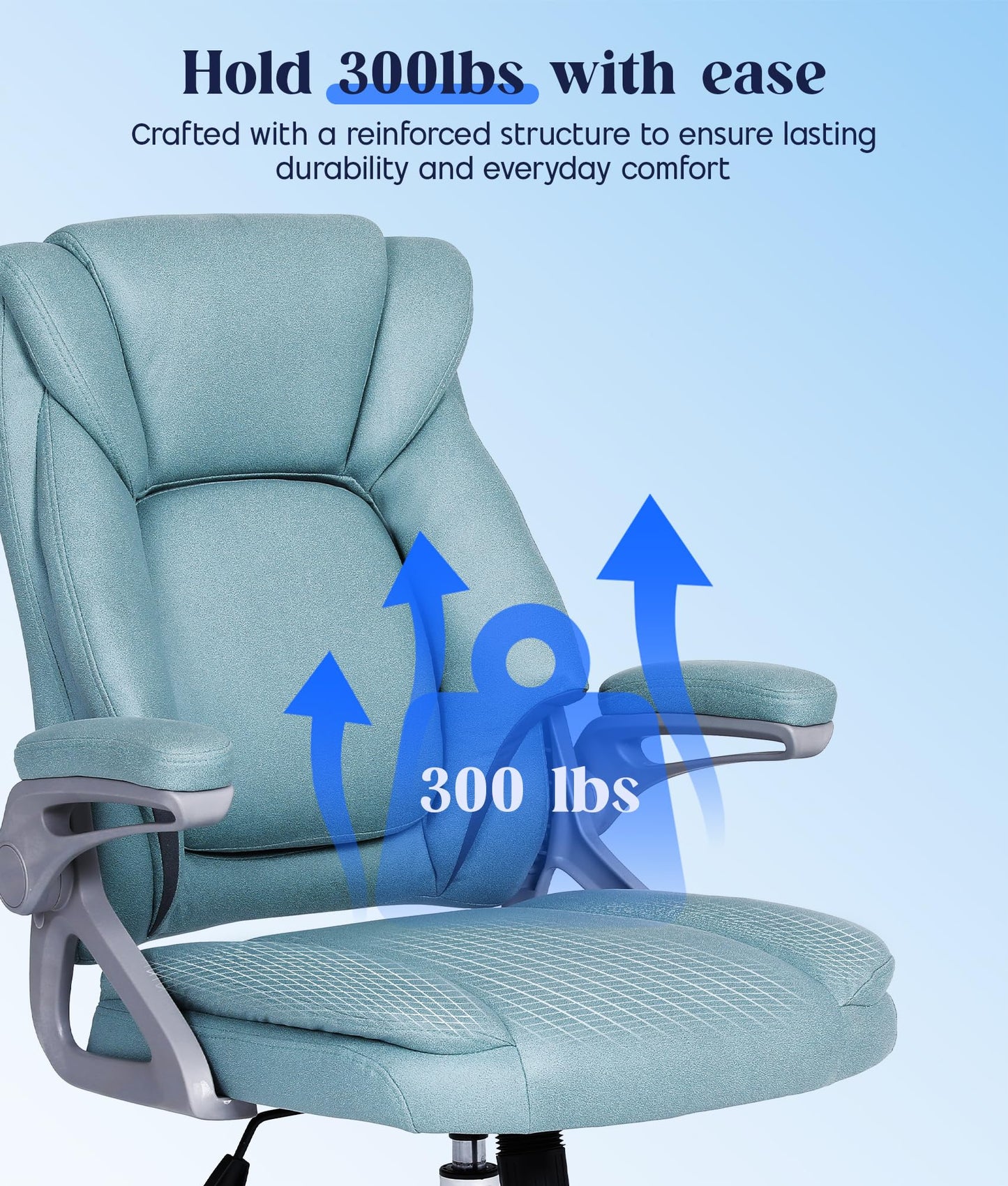 AUNEK Executive Office Chair with Padded Flip-up Armrests, Height Adjustable Swivel Computer Chairs, Ergonomic Desk Chair with Soft Cushion