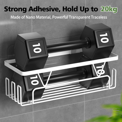 KEGII 4 Piece Shower Caddy with Toothbrush Holder & Soap Holder, White