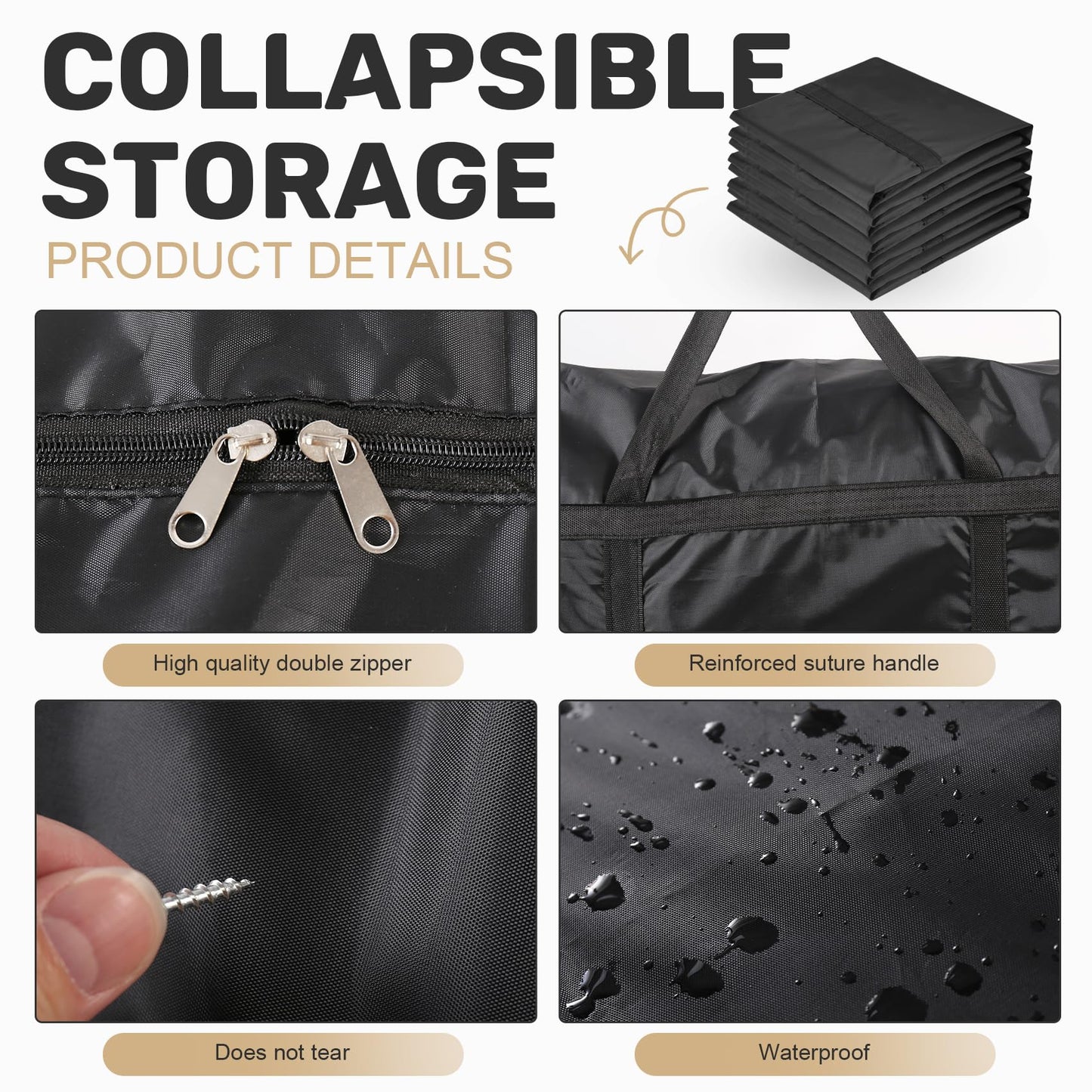 Yocdunm 4 Pack Extra Large Heavy Duty Storage Bags with Lids Big Clothes Storage Bags Boxes with Zipper Handles Waterproof Organizer Bags for