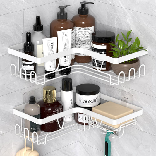 Kegii Corner Shower Caddy Shower Corner Shelf Shower Rack Organiser Corner Bathroom Corner Shelves White