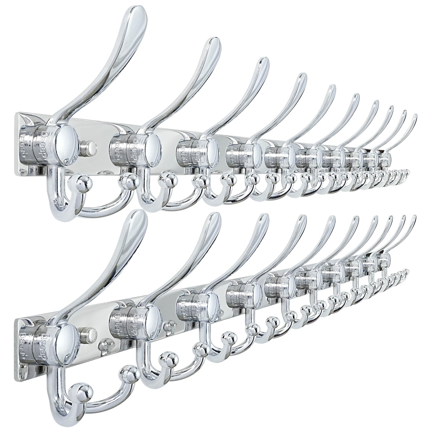 Dseap Coat Rack Wall Mount 94cm, Heavy Duty 2.5mm Base vs Flimsy 1mm, Double-Thick Solid Anti-Snap Hooks