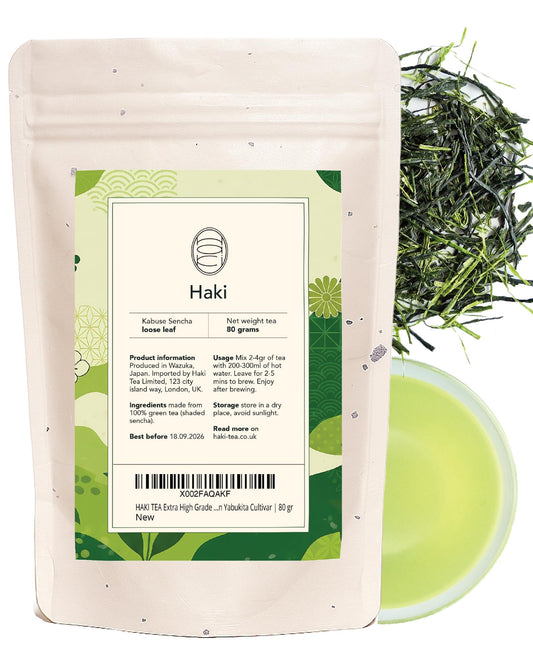 HAKI TEA | 14-day Shade Grown Premium Kabuse Sencha Green Tea | from Kyoto, Japan | Sencha Kabuse Loose Leaf | Extra High Grade Green Tea 80 gr