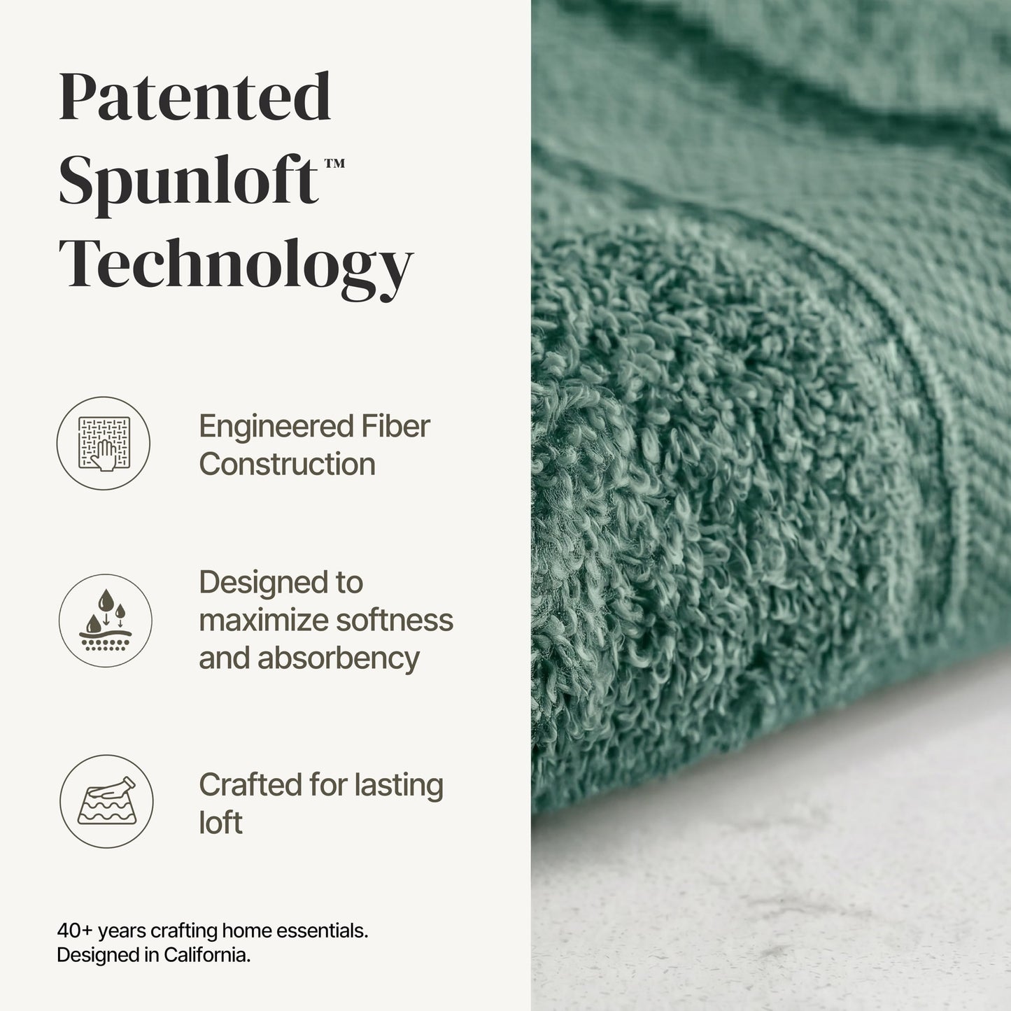 Modern Threads Super Absorbent & Quick Dry-600 GSM-Soft & Plush, Cotton, Eucalyptus, 27 in x 54 in