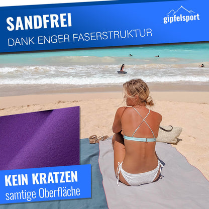 gipfelsport Microfibre towel | Microfibre bath towel, travel towel, beach towel | Quick-drying, ultra-light, space-saving | Purple | S80x40cm