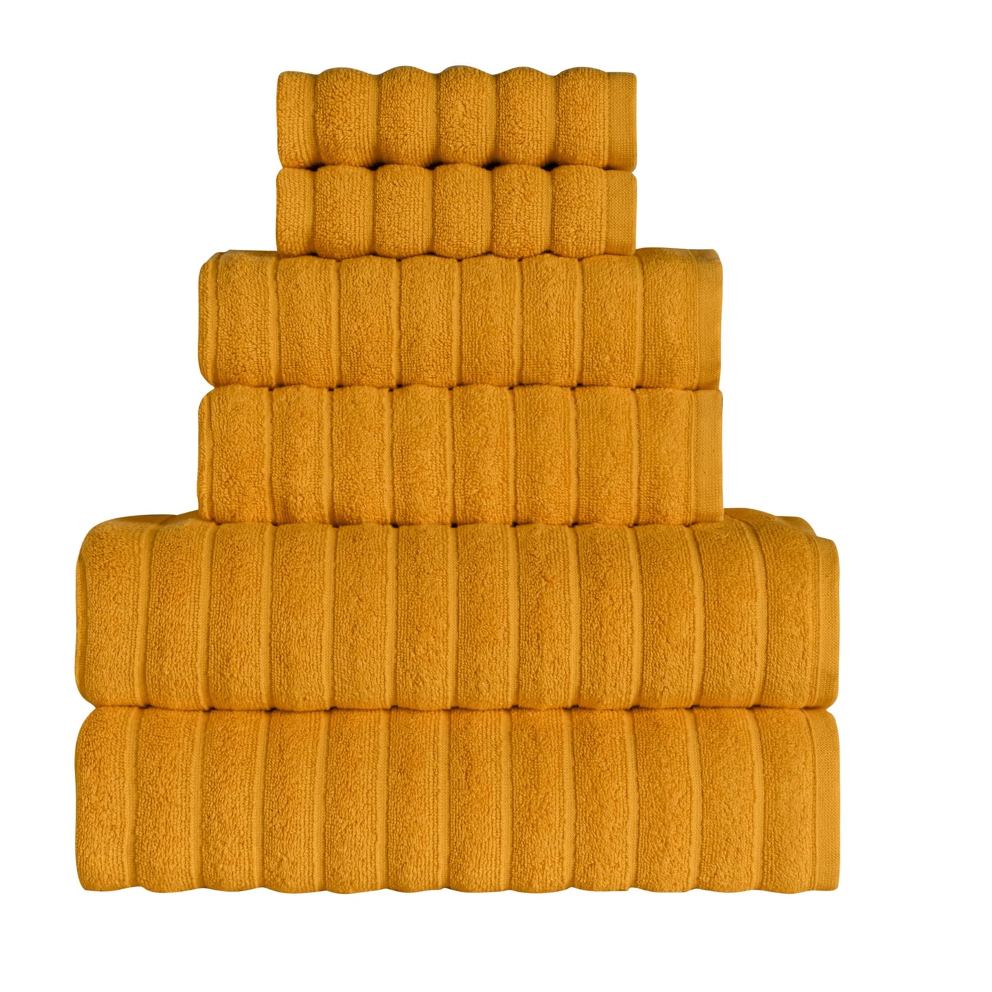 BERIBO Cloud Turkish Towels 100% Cotton - Set of 6-620gsm (Golden Sand)
