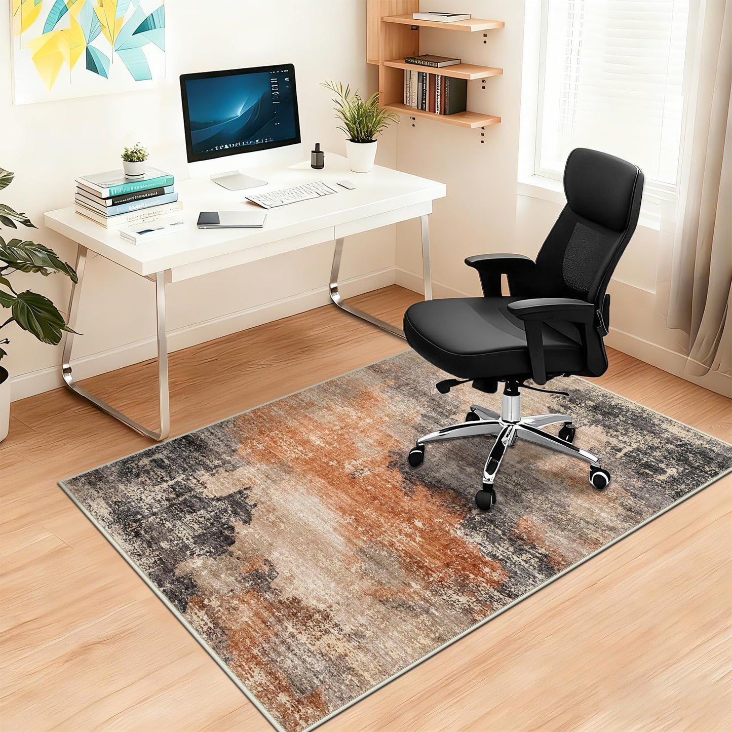 Capslpad Office Chair Mats for Hardwood Floor 90x120cm Non-Slip Modern Abstract Home Multi Purpose Chair Mat Low Pile Floor Protectors Computer Chair