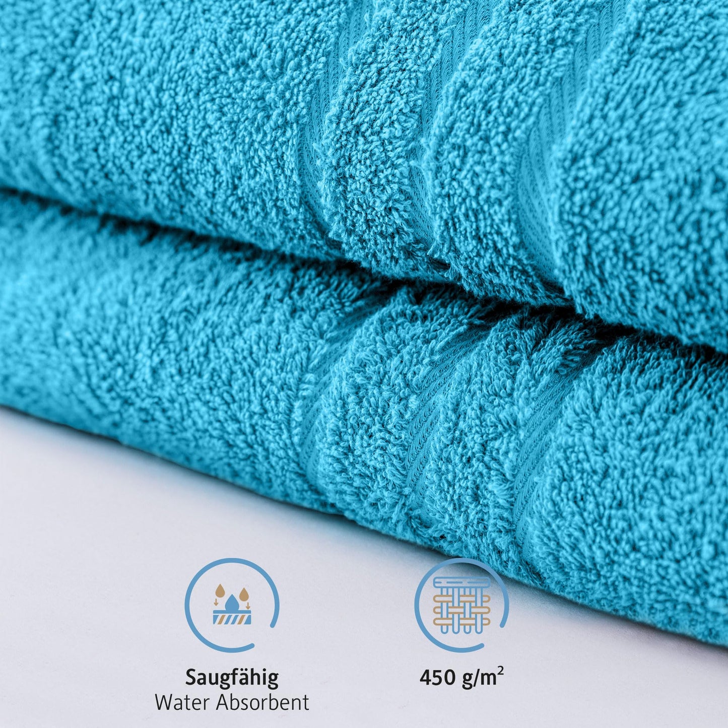 Komfortec Bath Towels, 100% Cotton, Quick Dry, 70x200, Turqoise