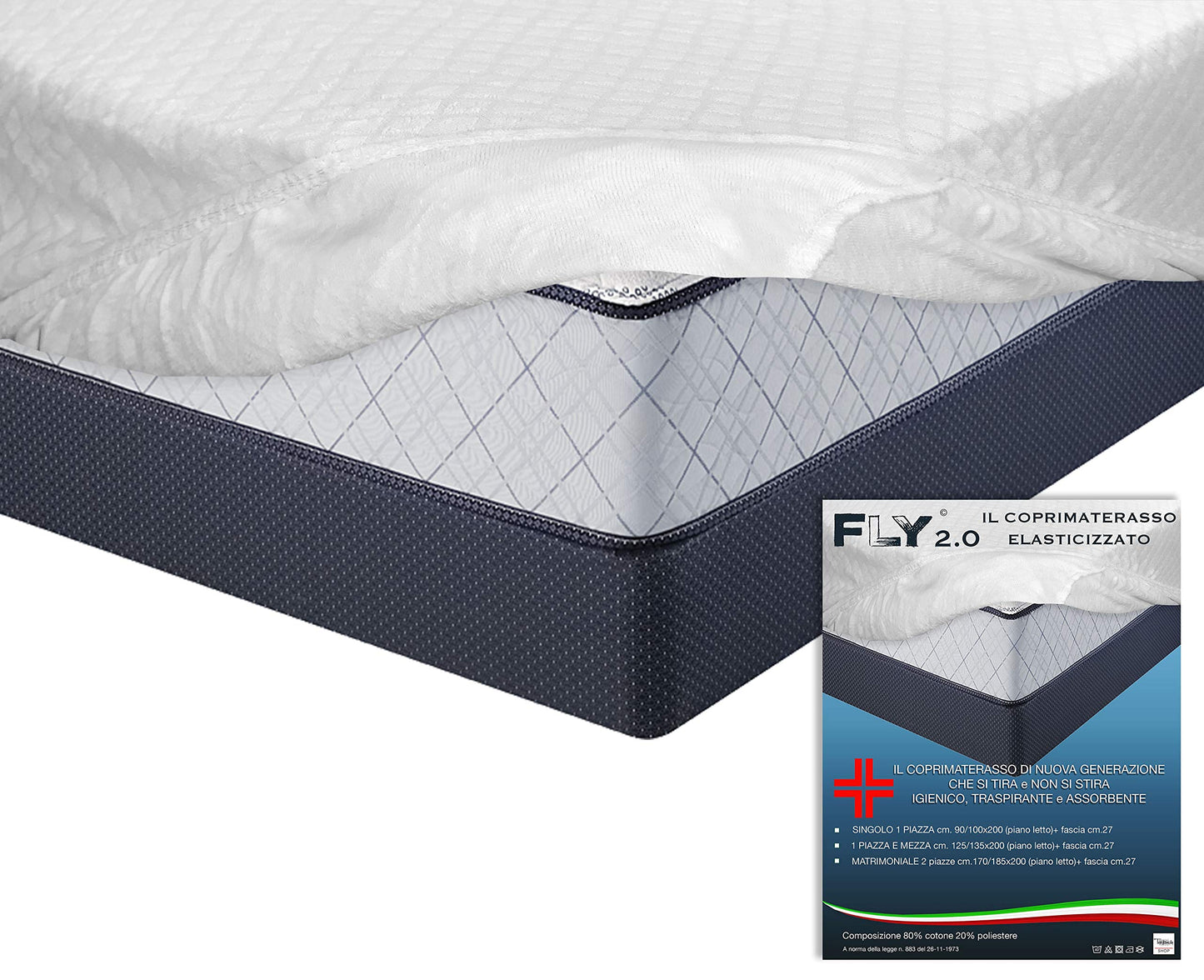 tex family Fly 2.0 Jacquard Terry Elasticated Mattress Protector with Corners for Queen Bed