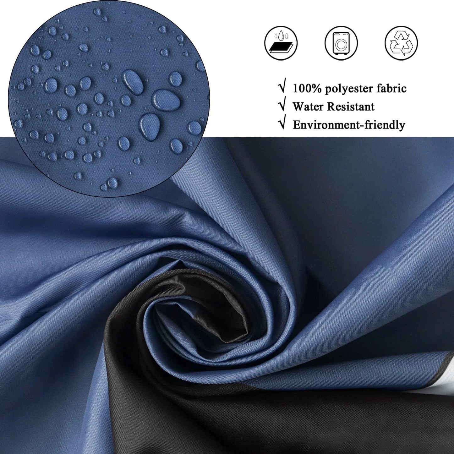 GCIREC Shower Curtain, 180x200cm, Blue Black Grey Modern Minimalist Geometric Square Checkered Waterproof Fabric Machine Washable Bathroom Curtain