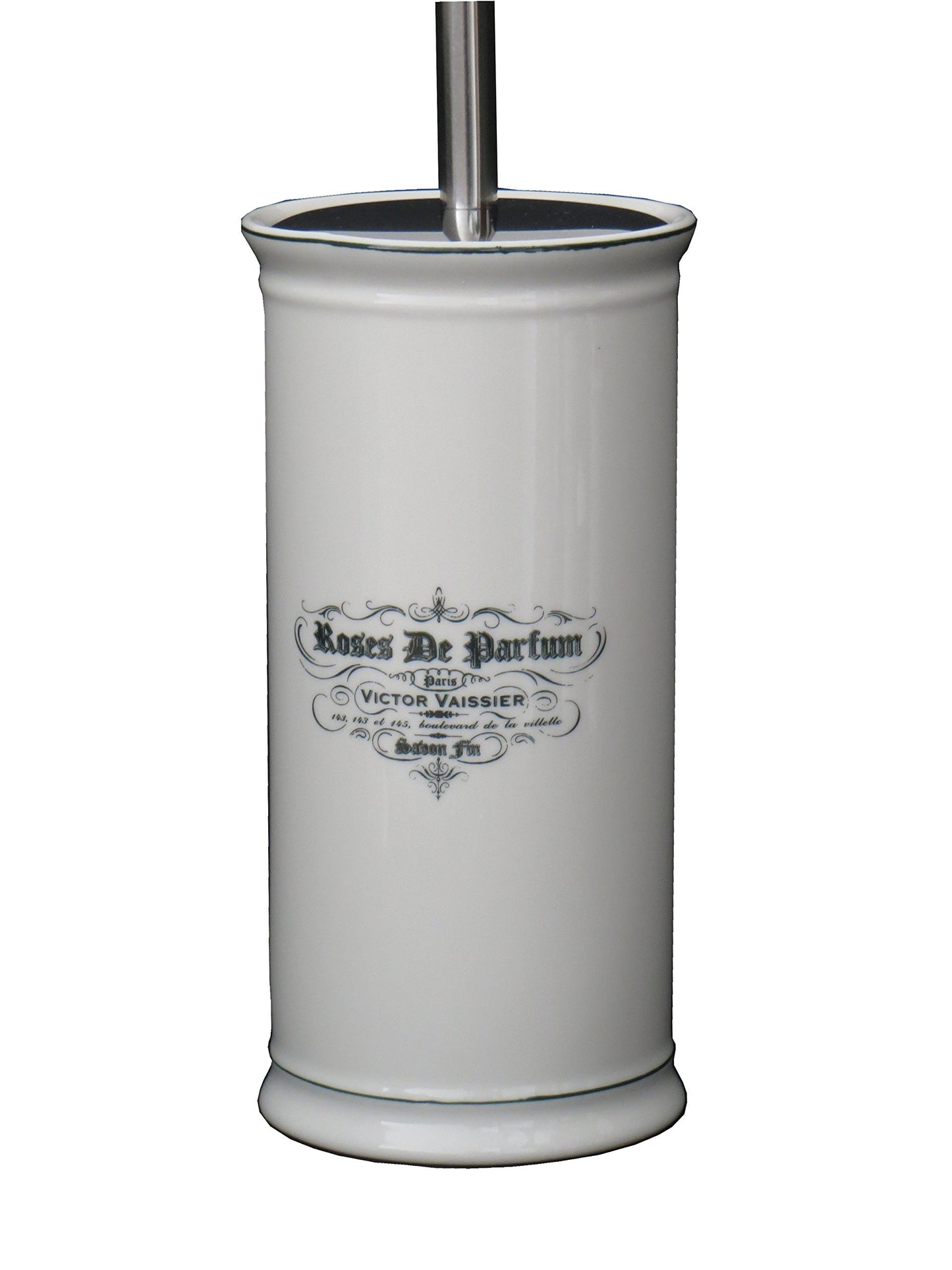 Roses De Parfum Ceramic Vintage Bathroom Accessory Toilet Brush Holder with Brush Gift Idea