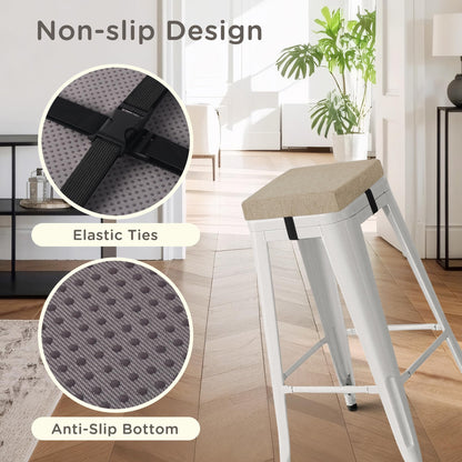 MineCozy Bar Stool Cushions Square 12" x 12" 1 Piece Beige