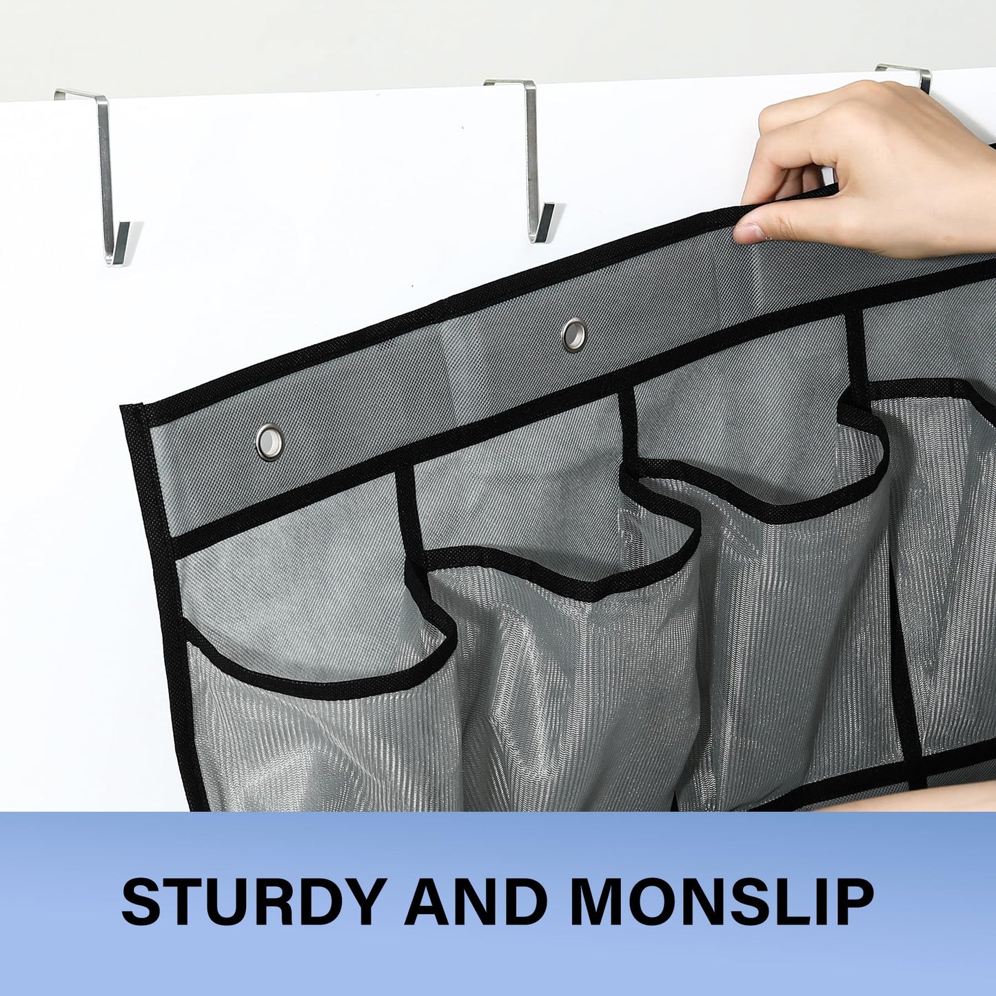35-Pocket Over The Door Shoe Organizer - Mesh Pockets Shoe Holder Rack With 4 Metal Hooks