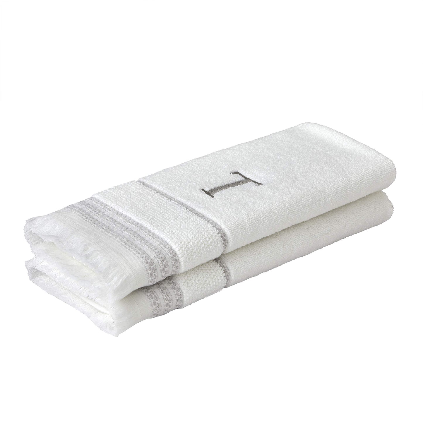 SKL Home Hand Towel Set, T, Cotton, White, 16x26