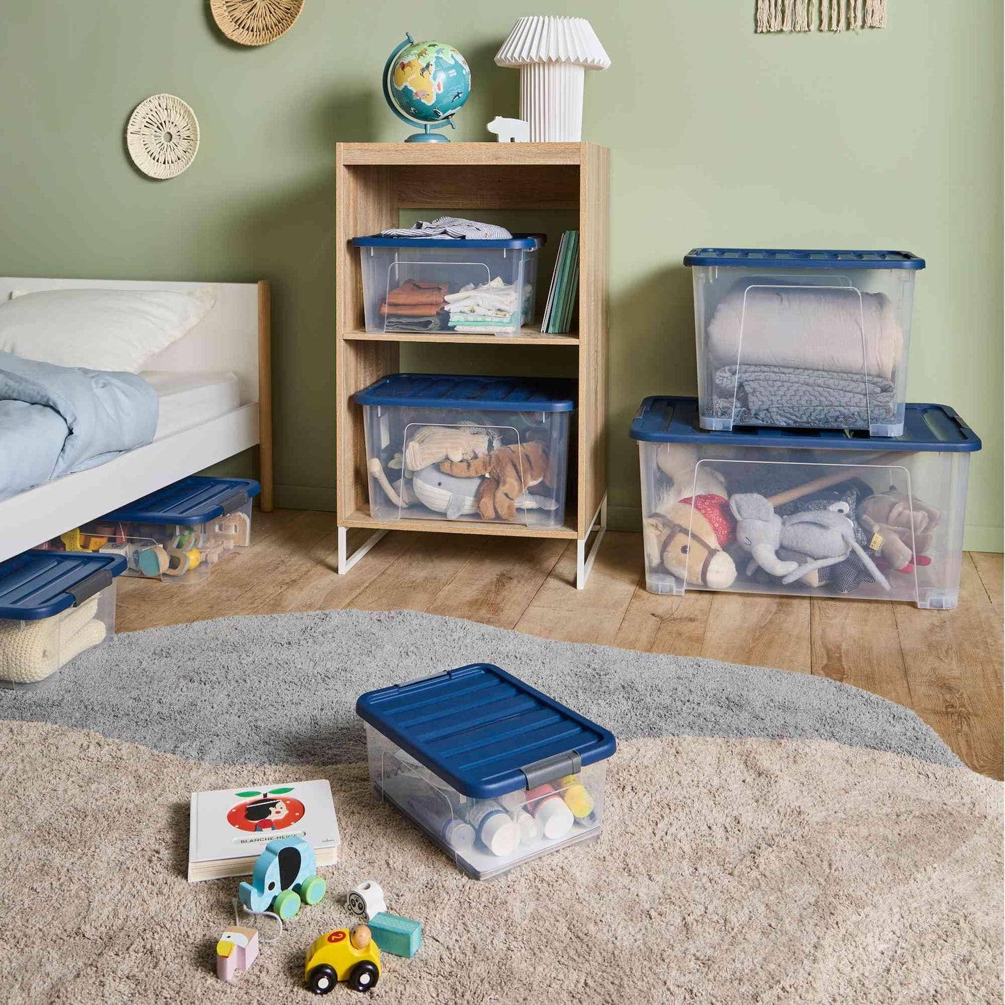 Sundis | Set of 6 Multi-Purpose Storage Boxes with Lids and Locks (6 x 45 Litres) - WAVE BOX