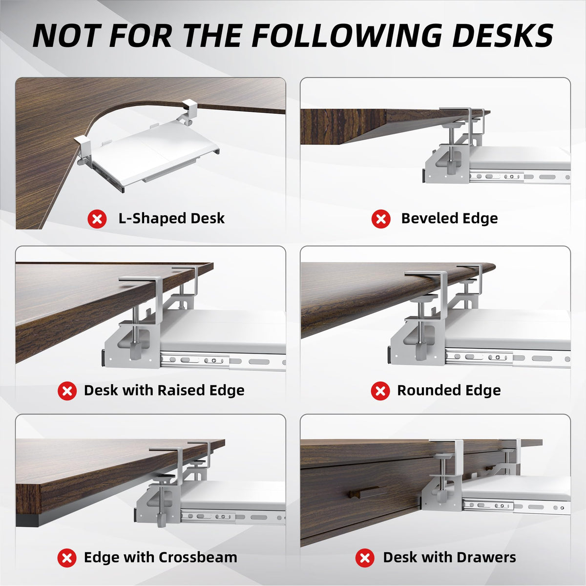 ETHU Small Under Desk Keyboard Tray 500x300mm