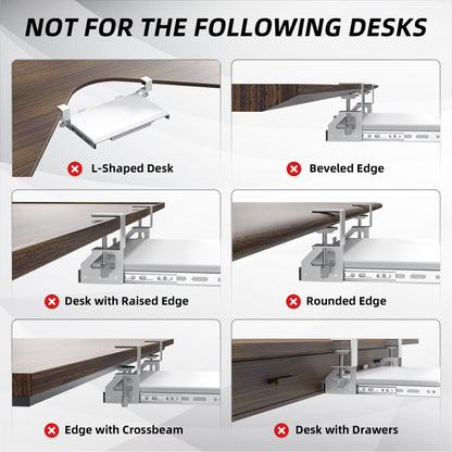 ETHU Small Under Desk Keyboard Tray 500x300mm