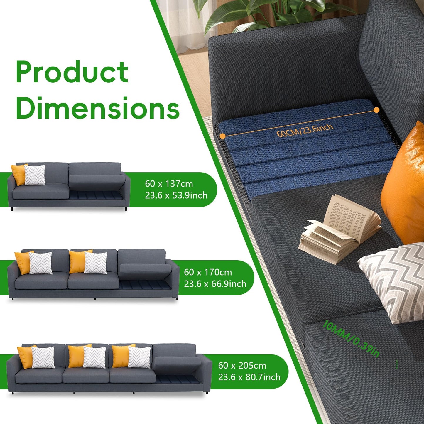 Couch Cushion Support for Sagging Seat - ( 60x205CM ) Wooden Sofa Support Strengthener Boards for Extra Large 3 Seater