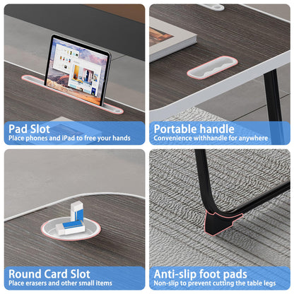 Laptop Bed Desk, Lap Desk Breakfast Tray Table for Eating, Reading, Writing, Laptop Stand for Bed, Sofa, Home and Office Dark Grey