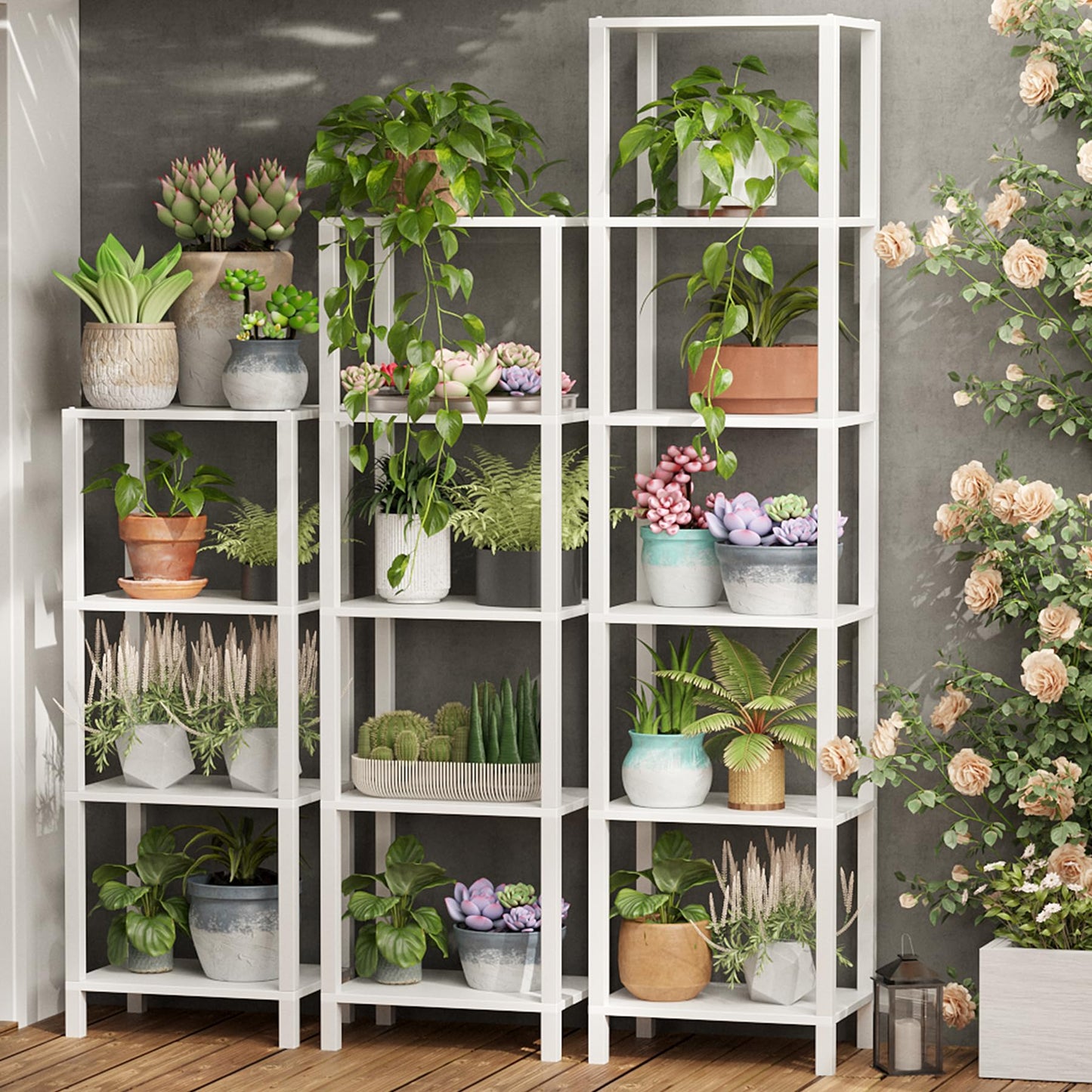 TUTOTAK Bookshelf, 6-Tier Tall Book Shelf, Narrow Bookcase for Small Space, DIY Stackable Bookshelf, for Living Room, Office, Study, Entryway