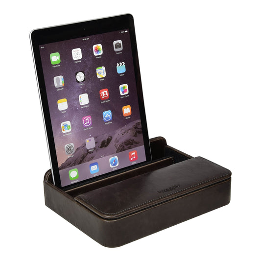Jacob Jones Grey Charging Valet Tech Stand with Dark Grey Lining