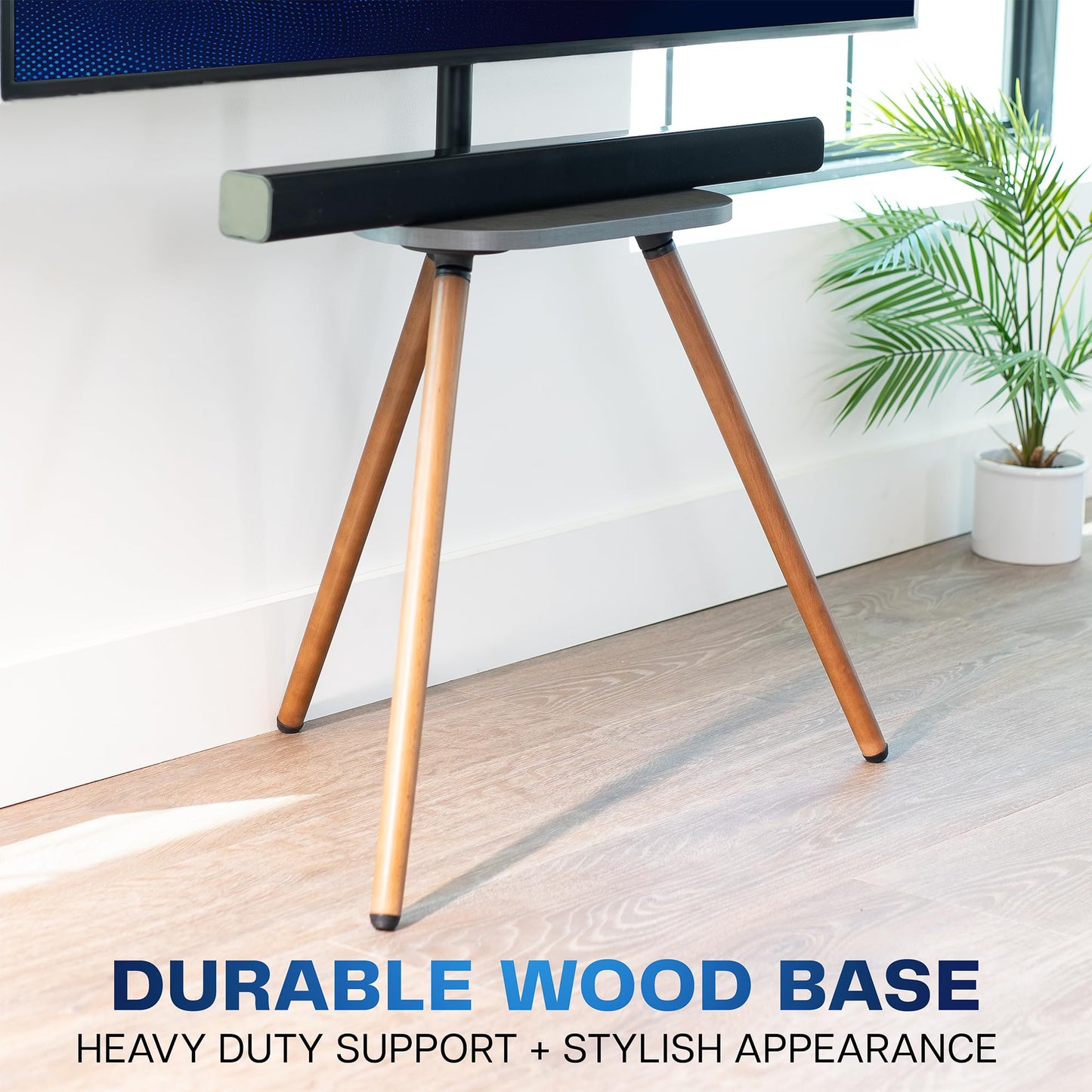 VIVO Artistic Easel 43 to 65 inch LED LCD Screen, Studio TV Display Stand, TV Mount with Swivel and Storage Shelf, Tripod Base, Black Bracket