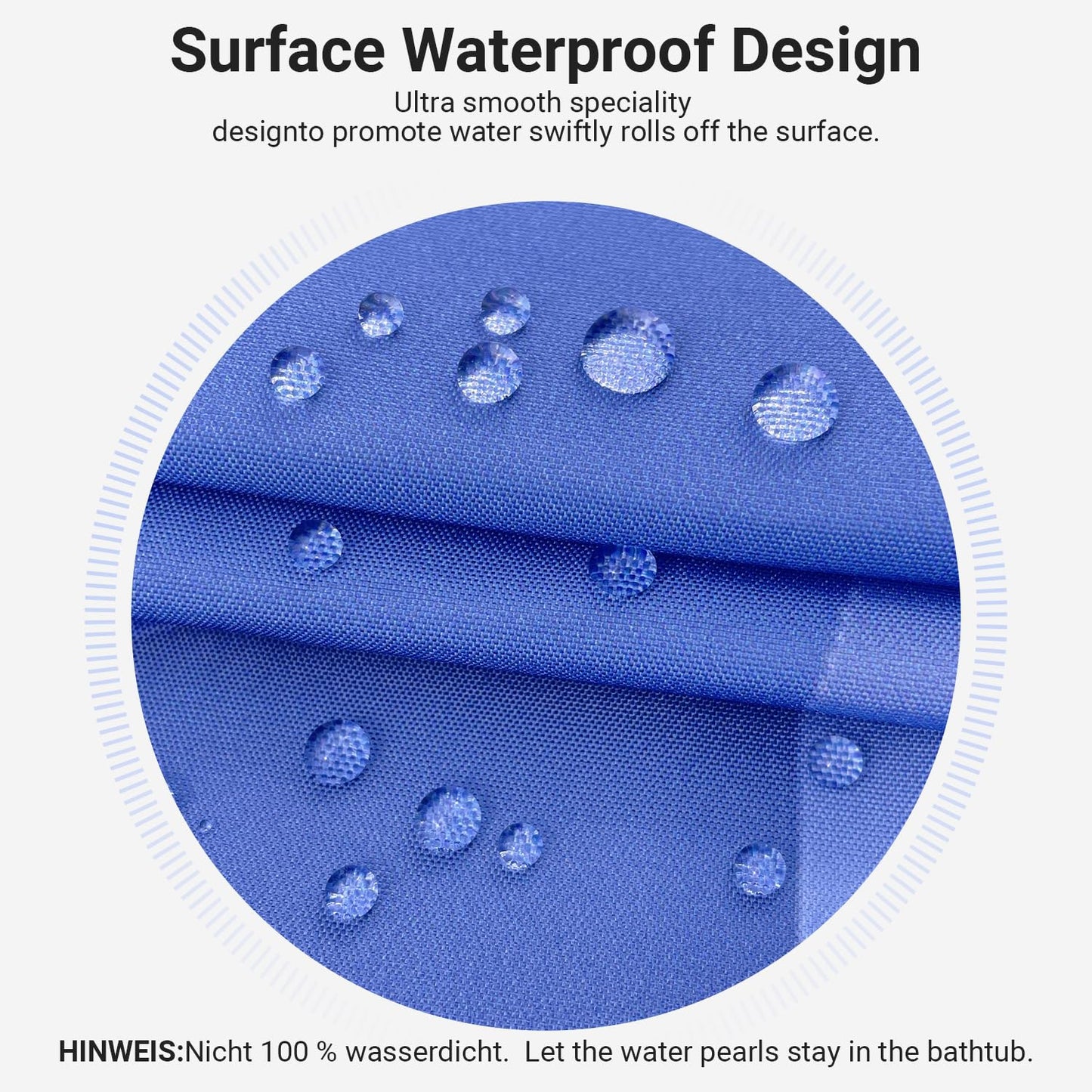 Lerores Shower Curtain, 150 x 180 cm, Geometric Gradient, Weighted Hem, Anti-Mould, Water-Repellent