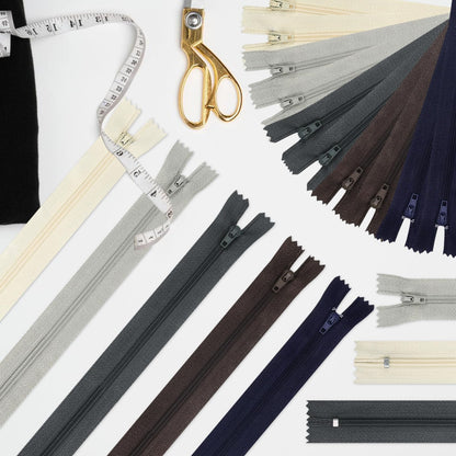 DOITEM Zip Nylon Zips, 25 cm Long, 2.5 cm Wide for Clothing, Bag, Pencil Case, Cushion Cover, Pack of 10, 5 Colours 5 Colors, 20cm