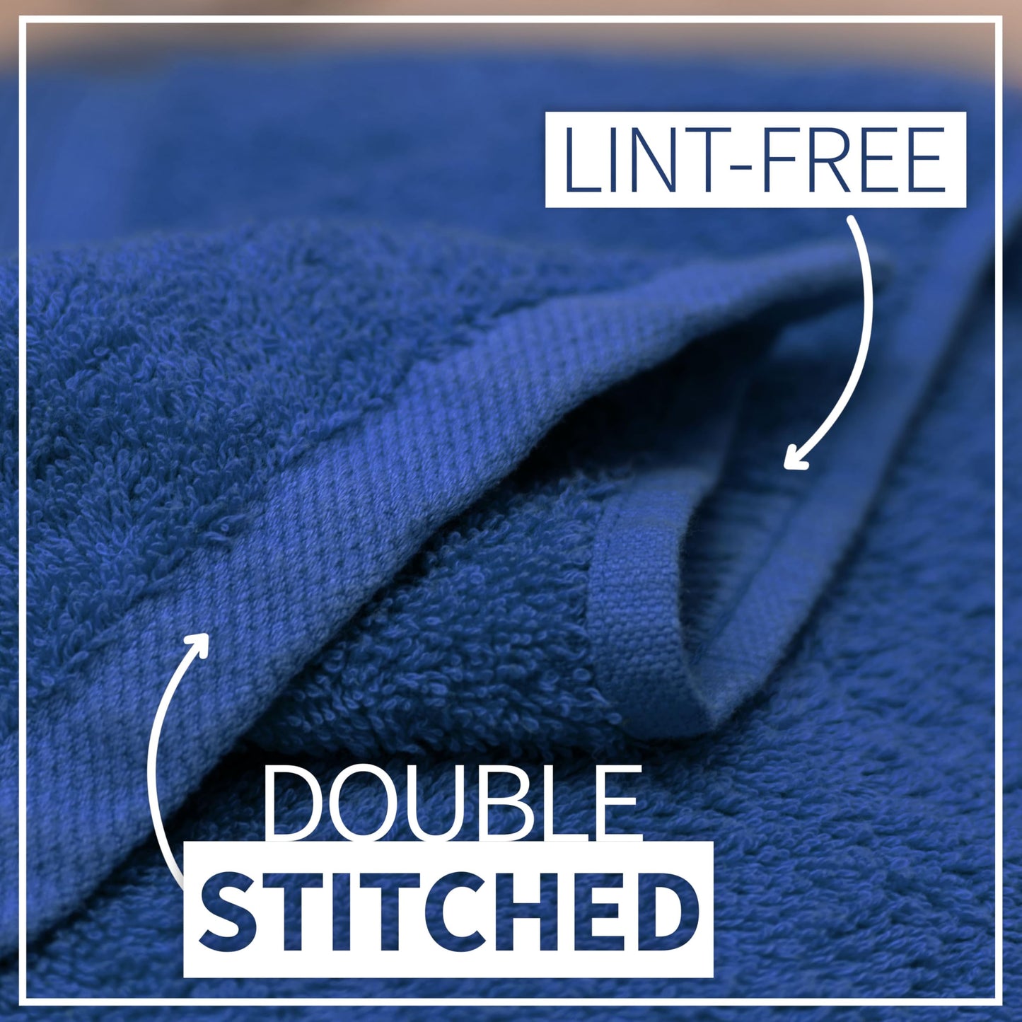 NatureMark Pack of 2 Bath Towels - 100% Cotton, 500 g/m² - Soft, Absorbent & Durable - For Home, Sauna & Travel - 70 x 140 cm, Royal Blue