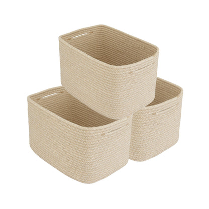 XUANGUO Rope storage Basket Bins Woven Basket for Organizing Shelves Rectangle Decorative Baskets For storage Clothes Toys Books Towels Square Wicker