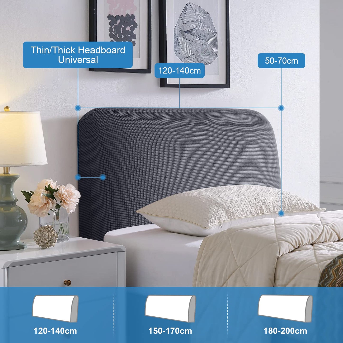 TAOCOCO Single Headboard Covers,Stretch Bed Headboard Cover,All-Inclusive Dustproof Small Double Headboard Bed Covers,Spandex Jacquard Soft Headboard