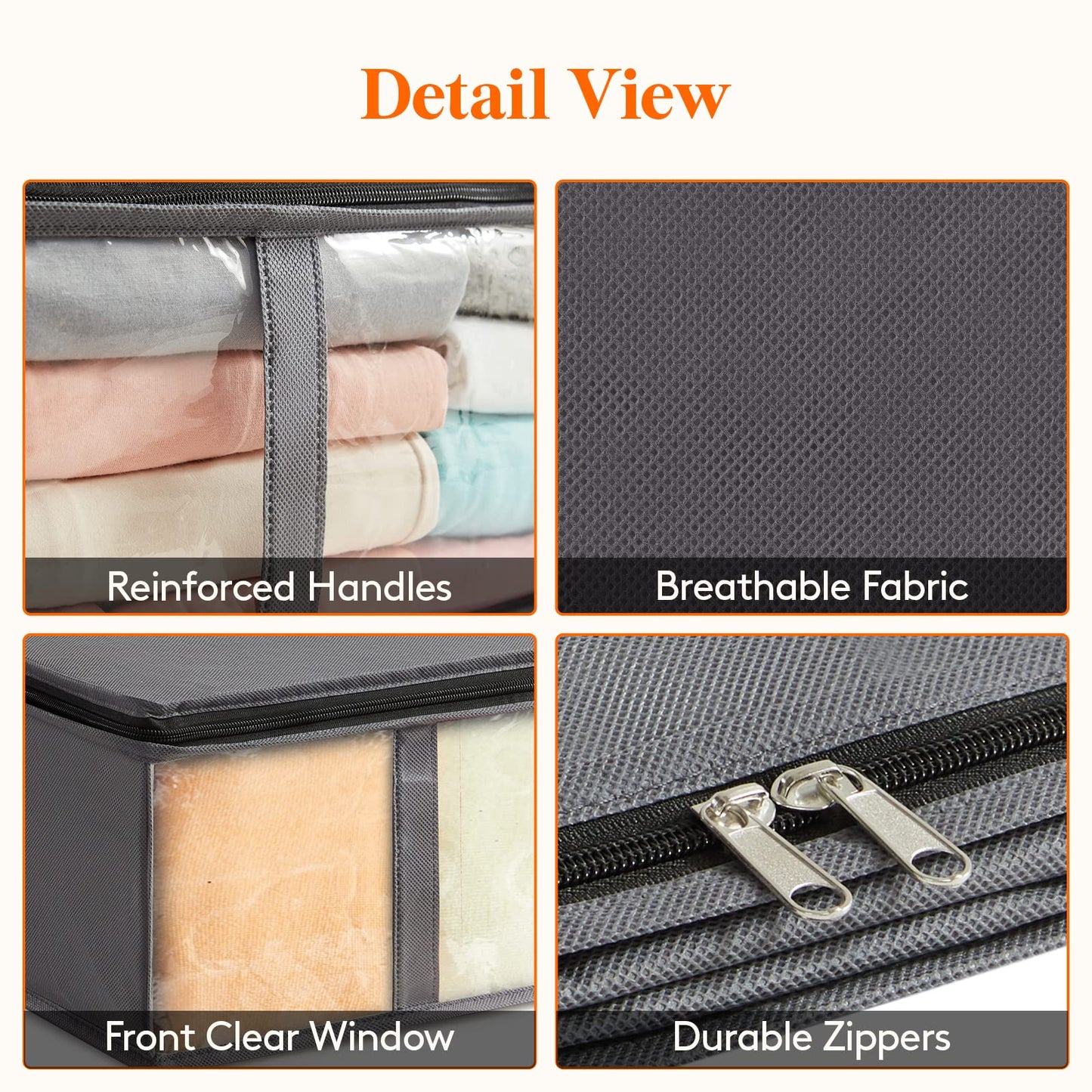 Lifewit 3 Pack Under Bed Storage,40L Clothes Storage Bags with Clear Window