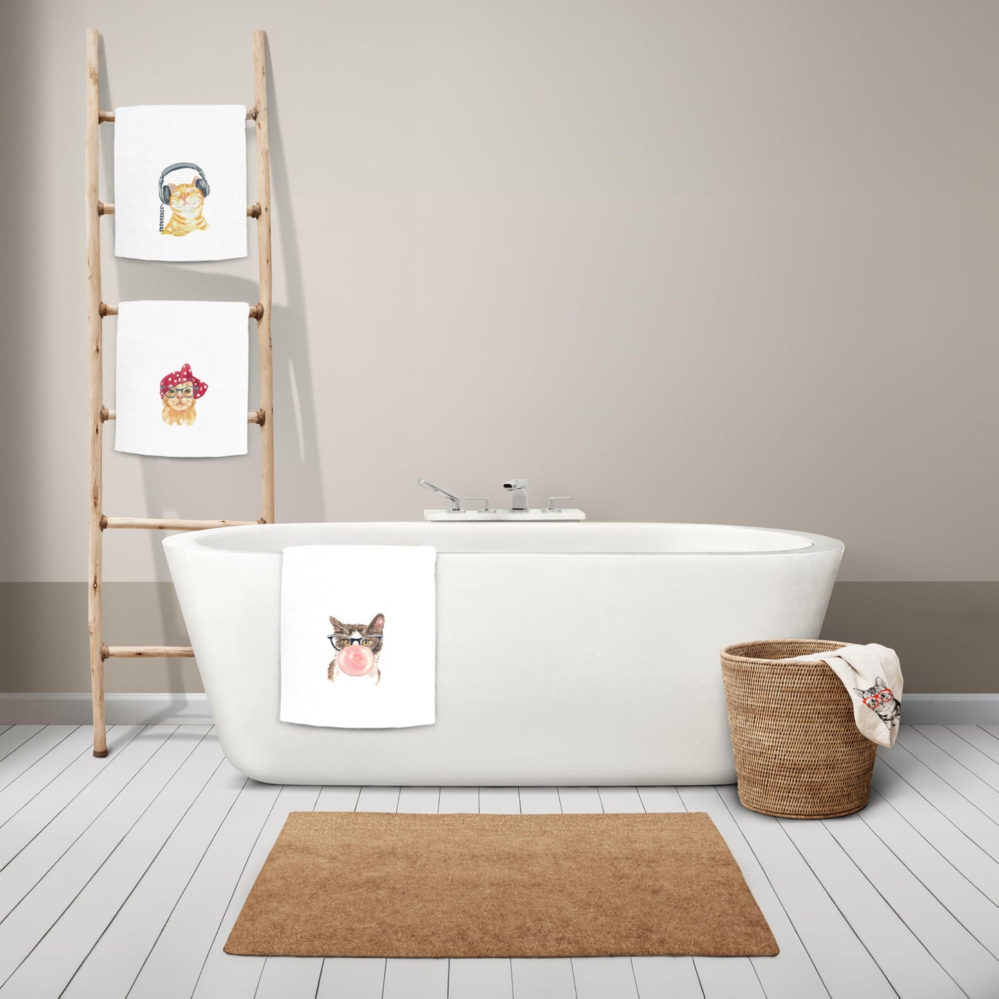 kunlisa Cat Kitchen Towel,Cat Towel,Cat Dish Towel,Cat Gifts for Women,Cat Gifts,Kitchen Towels Decorative Set,Cute Kitchen Towels,Funny Cat