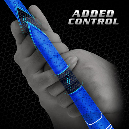 CHAMPKEY Premium Rubber Golf Grips 13 Pack | High Traction and Feedback Rubber Golf Club Grips - All Repair Kits (Blue&White, Standard)