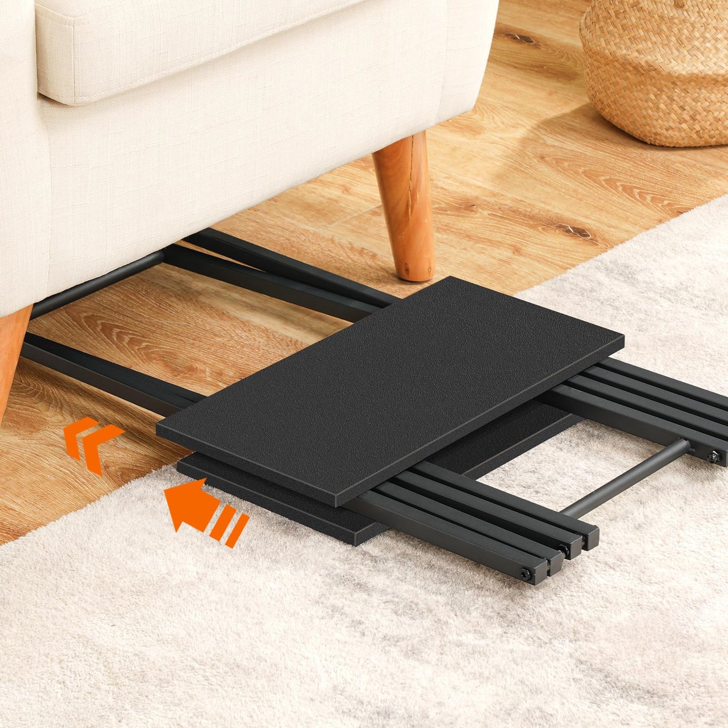 HOOBRO Folding Side Table, TV Tray Table for Eating, Small Industrial Sofa Snack Foldable Table for Small Spaces, Space-Saving, Black EBB27BZ01