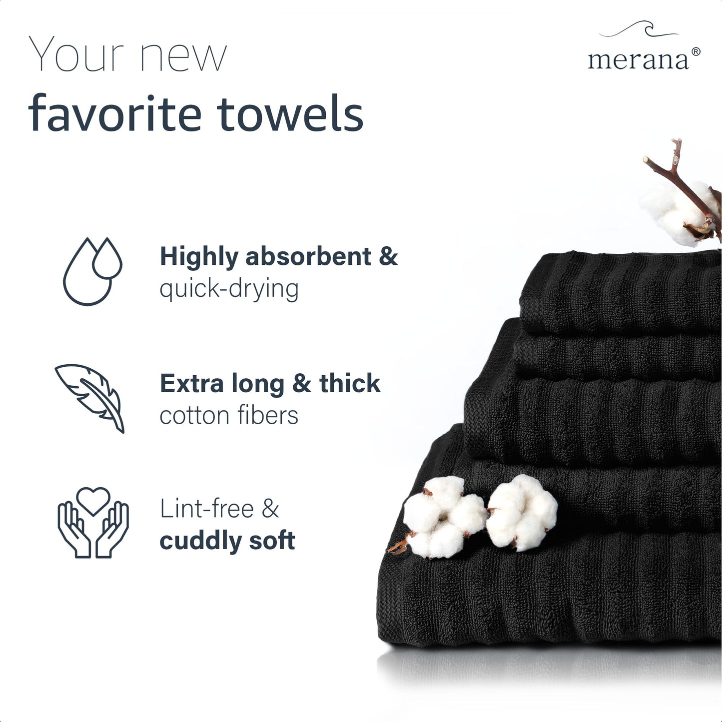 Merana OSLO towel set | quick-drying, soft & lint-free | terry luxury quality | 100% cotton terrycloth | OEKO-TEX | 590 GSM