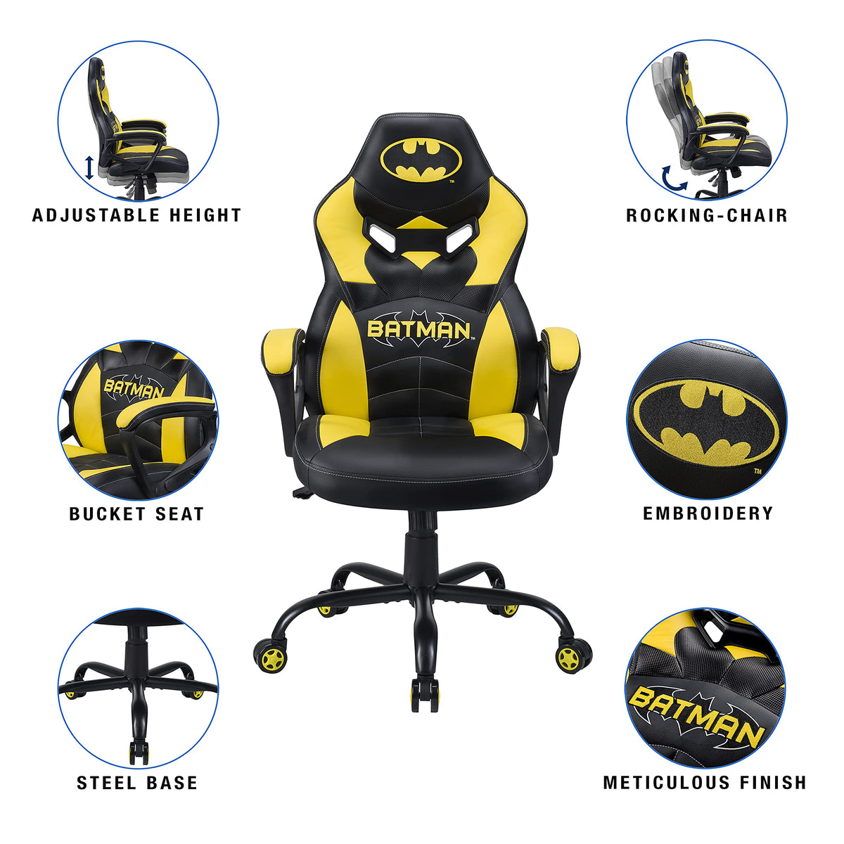 Subsonic Batman - Junior gamer chair - Gaming office chair - Official License PS5